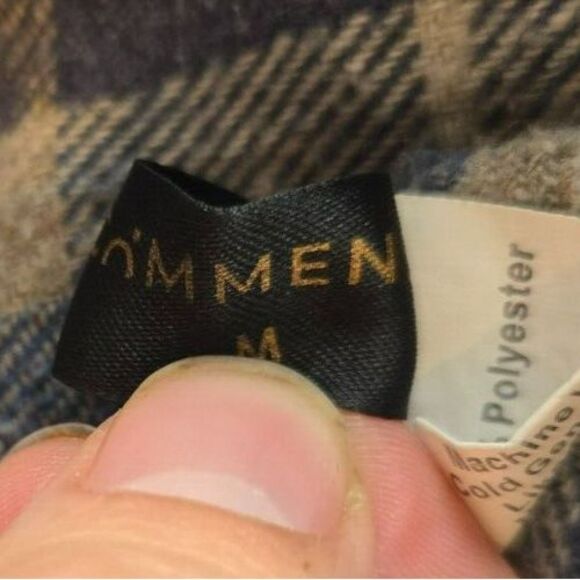 Commense Womens Oversized Color Blocked Plaid Flannel Shirt Jacket Shaket Size M - Picture 7 of 8